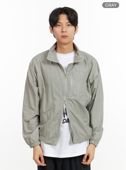 mens-collar-jacket-iy431 / Gray