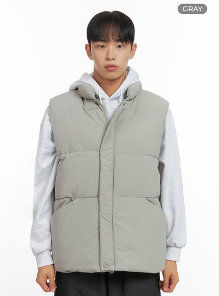 mens-basic-puffer-vest-io420 / Gray