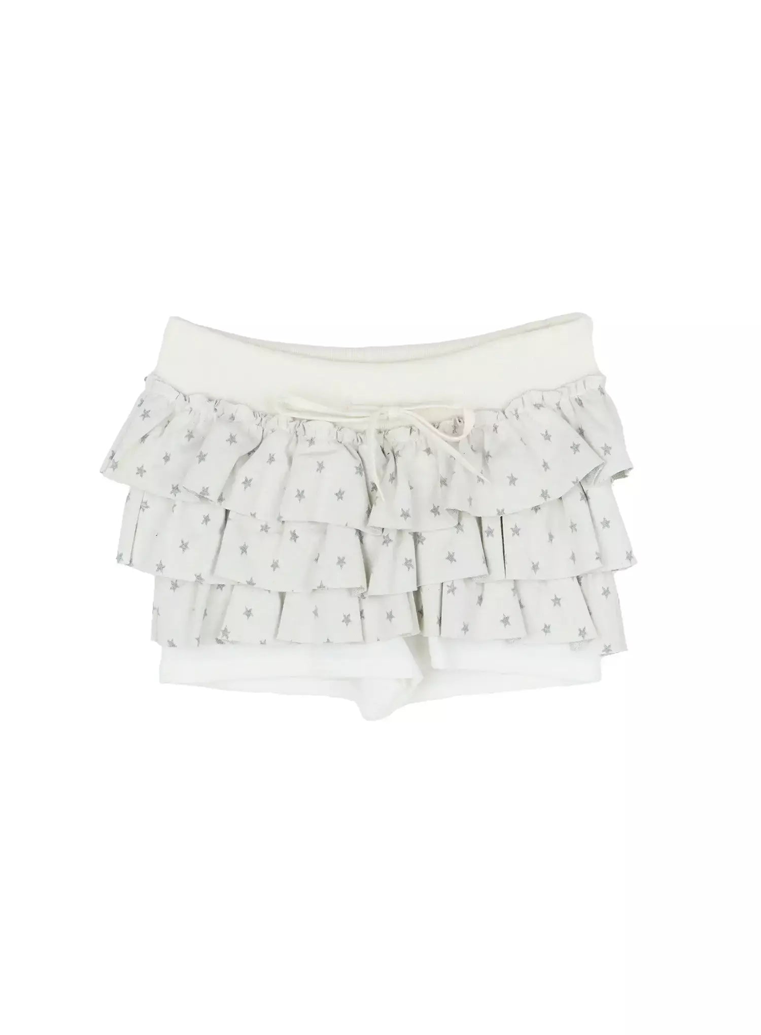 star-ruffle-skort-is525 / Light beige
