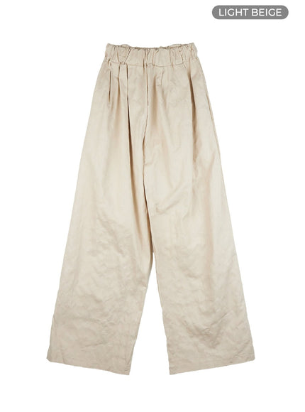 heart-quilted-cotton-wide-pants-is427 / Light beige