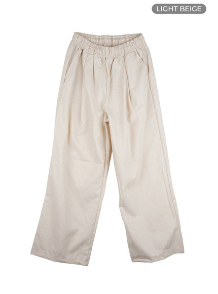 mens-solid-linen-pants-iu414 / Light beige