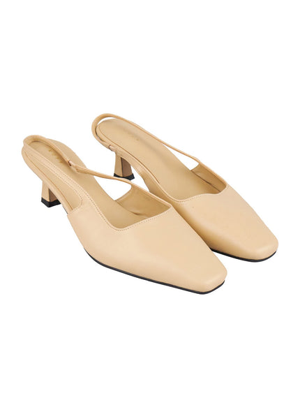classic-faux-leather-square-toe-heels-ij510 / Light beige