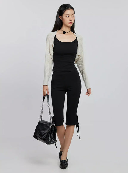 Ribbed Knit Bolero IN507