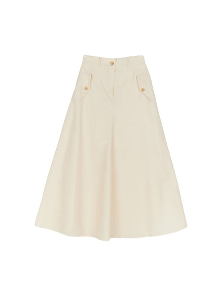 Flare Cotton Maxi Skirt IY513