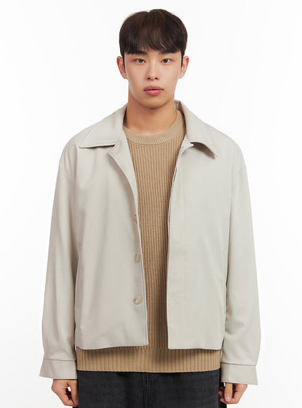 Men's Collared Button-Up Jacket IF521