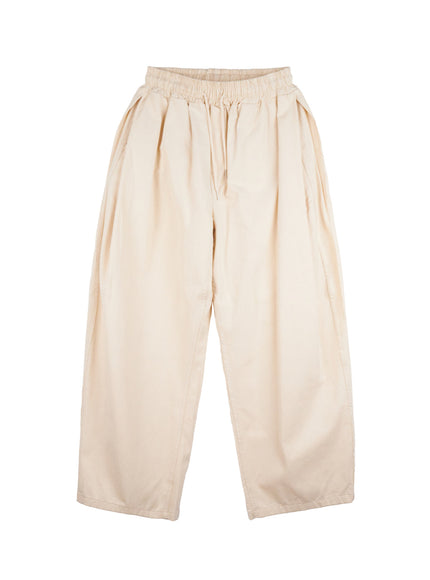 mens-solid-pintuck-wide-leg-trousers-in411 / Light beige