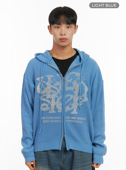 mens-street-style-hoodie-knit-is419 / Light blue