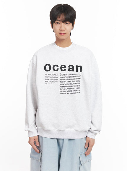Men's Loose-Fit Graphic Crew Neck IA511