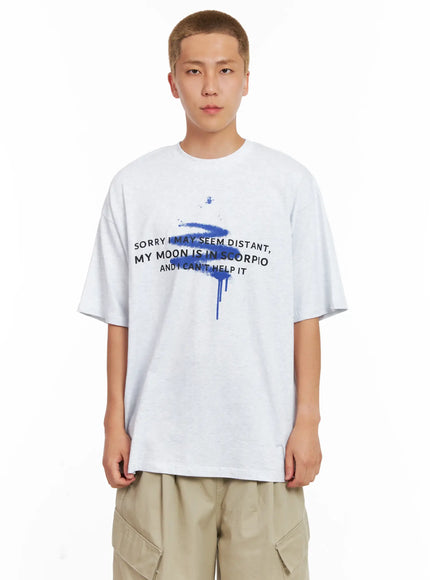 mens-graphic-oversized-tee-il521 / Light gray