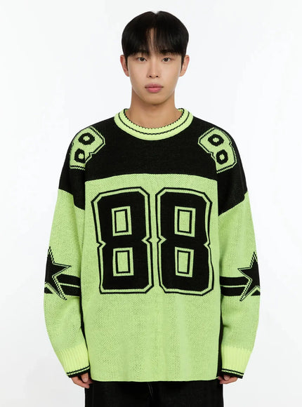 Men's Oversized Rugby Sweater IN506