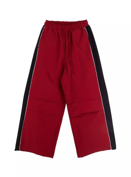 two-tone-parachute-pants-co516 / Red