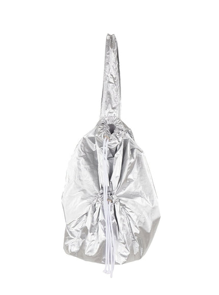 mens-glossy-drawstring-bag-iy505 / Silver