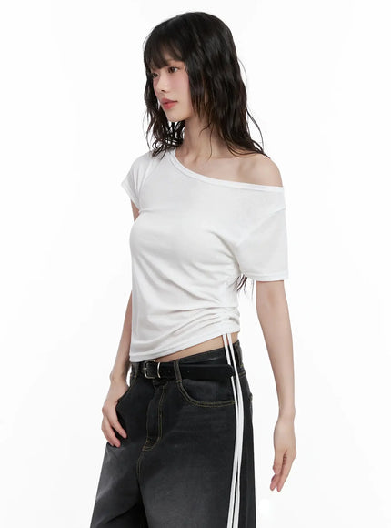 off-shoulder-ruched-top-il528 / White