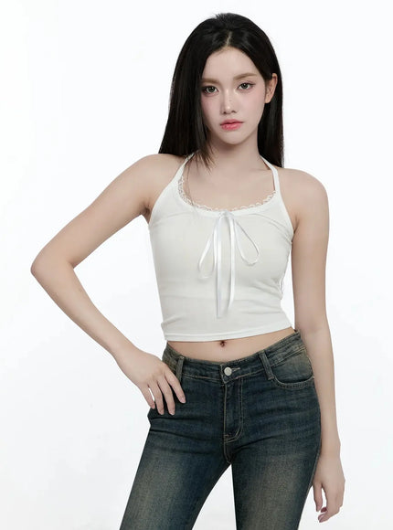 lace-ribbon-camisole-io520 / White