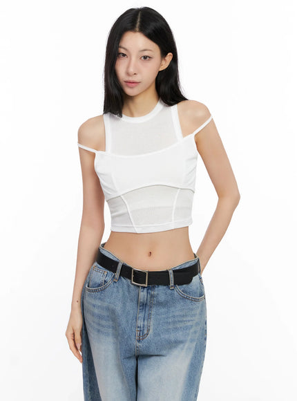 double-strap-sleeveless-crop-top-ig508 / White