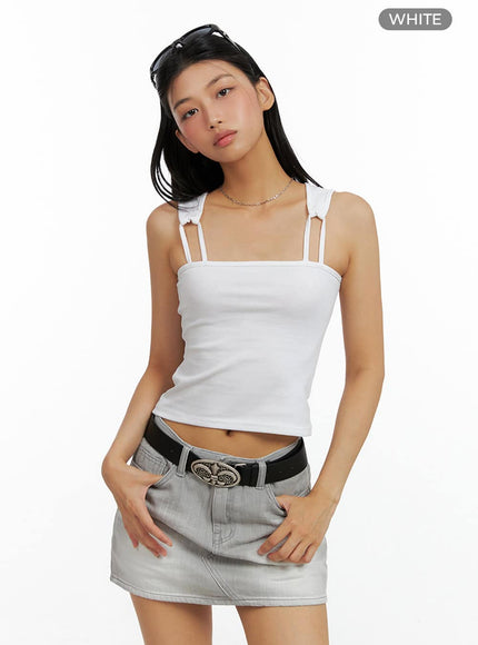 shoulder-pad-strap-cami-top-il419 / White