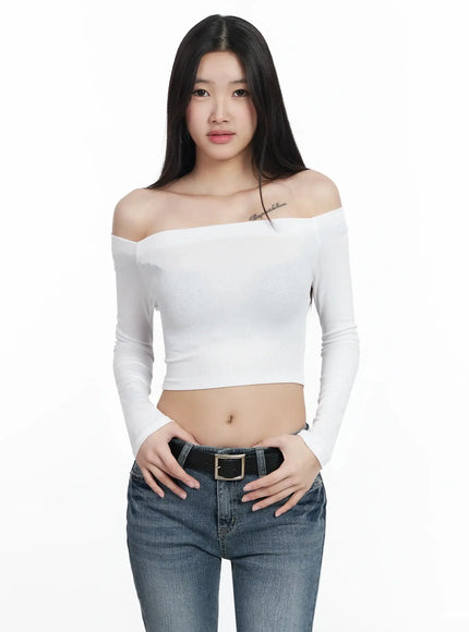 off-shoulder-ribbed-crop-top-im503 / White