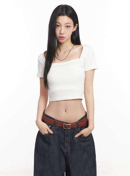 slim-fit-bolero-tee-iy516 / White
