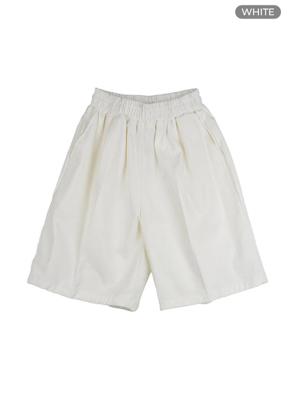 mens-solid-pintuck-shorts-iu427 / White