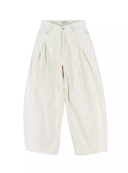 pin-tuck-high-waist-wide-leg-trousers-id526 / White