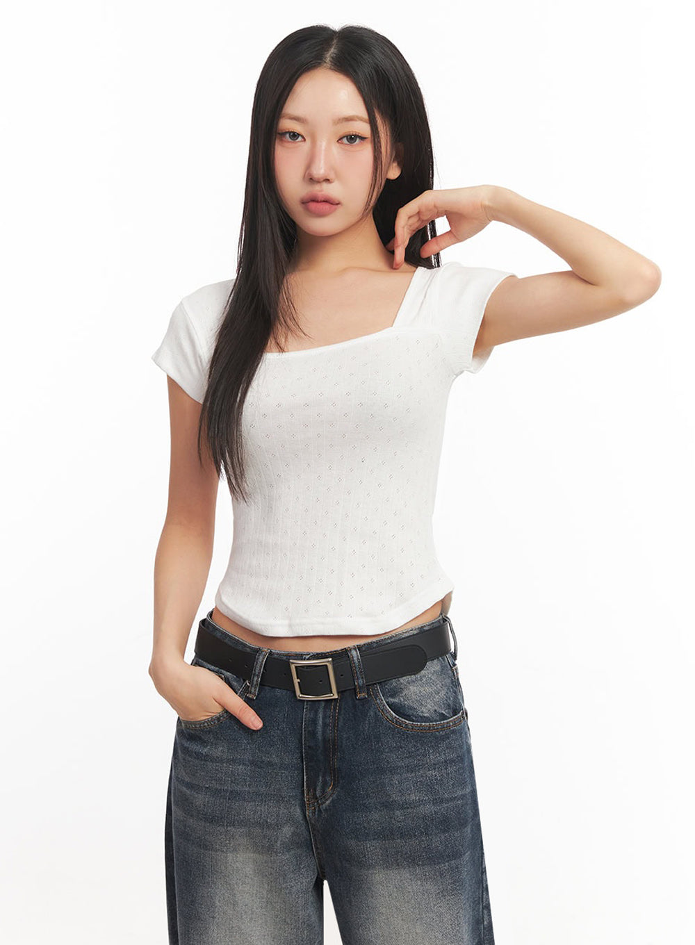 essential-square-neck-crop-top-ia524 / White