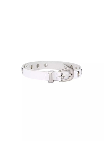 mens-slim-eyelet-grommet-belt-il516 / White