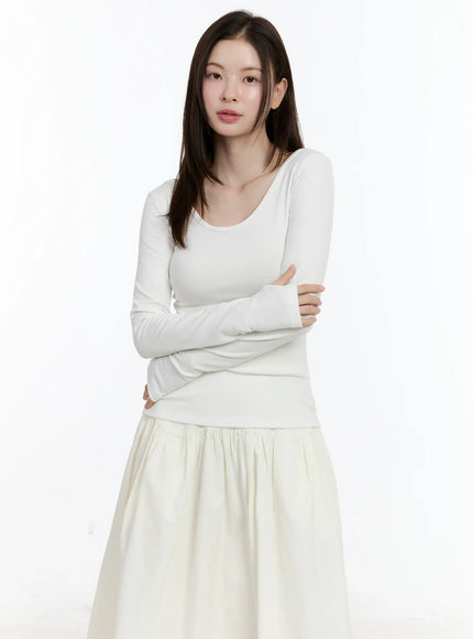 u-neck-thermal-top-id510 / White