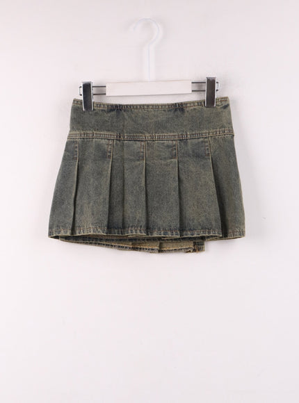 unbalanced-denim-pleated-mini-skirt-ij430