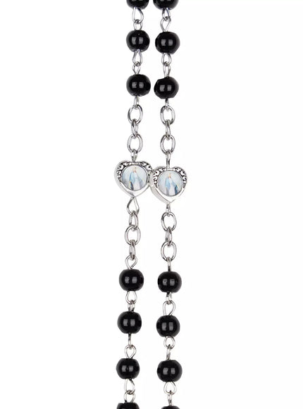 Rosary Style Cross Necklace IN525