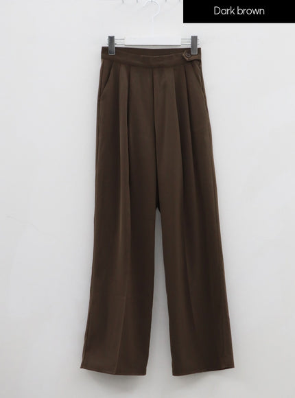 Button Wide Tailored Pants IO12