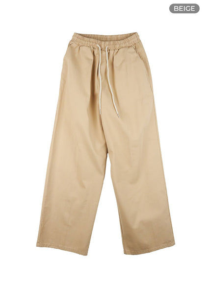 mens-solid-wide-fit-pants-ig409 / Beige