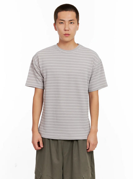 mens-striped-relaxed-fit-tee-ig511 / Beige