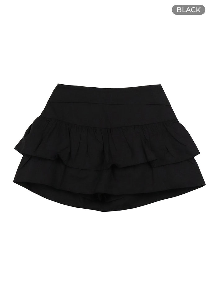 frill-mini-skirt-iy410 / Black