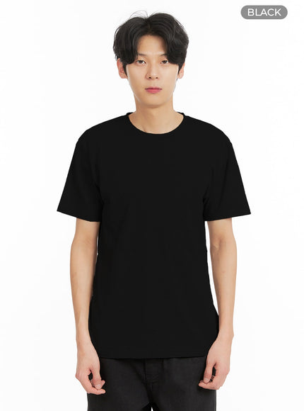 mens-basic-cotton-t-shirt-ia401 / Black