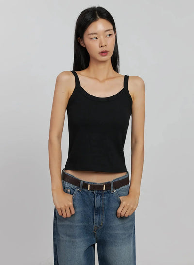 round-neck-tank-top-ij508 / Black