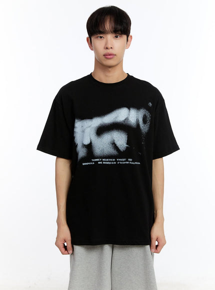 men-s-casual-graphic-t-shirt-iy529 / Black