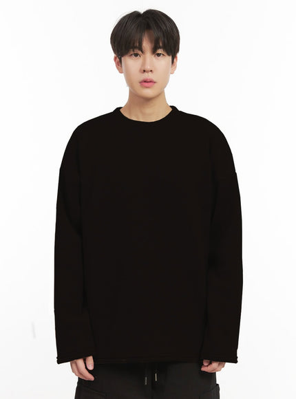 mens-basic-loose-fit-sweater-ij517 / Black