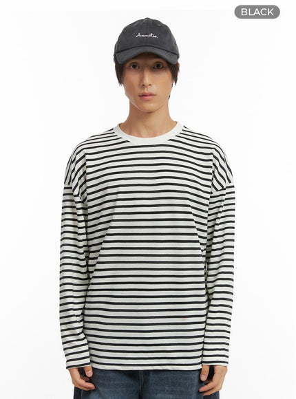 mens-essential-striped-shirt-io417 / Black