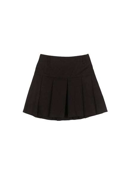 High-Waisted Pleated Mini Skirt  IM513