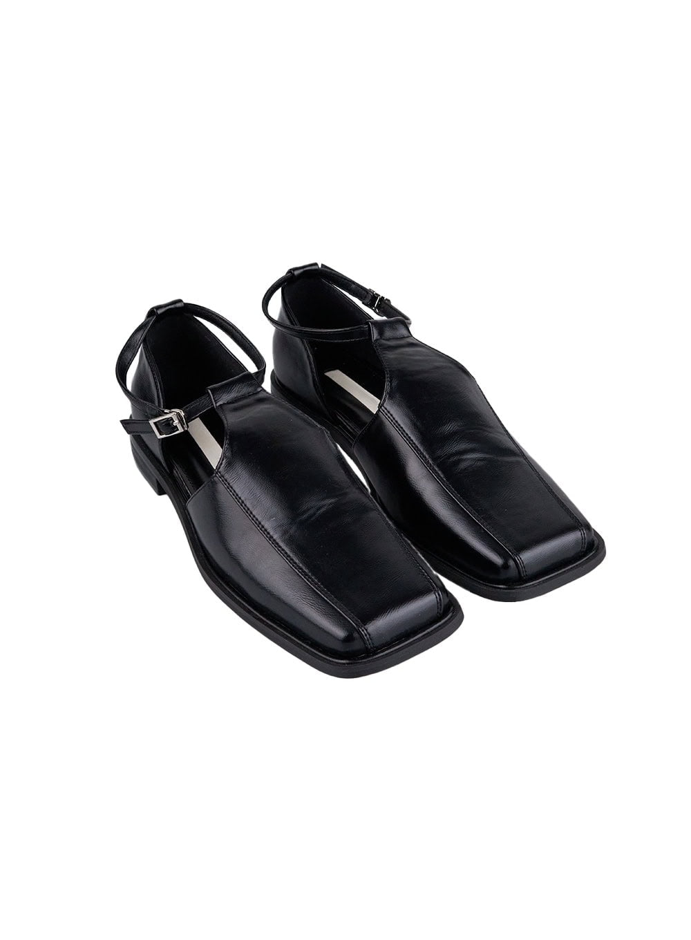 buckled-cut-out-loafers-if505 / Black