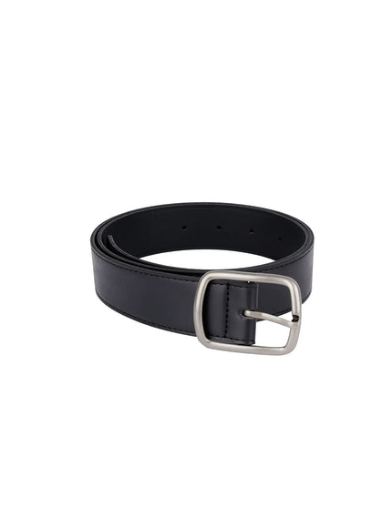 square-buckle-slim-belt-ij502 / Black