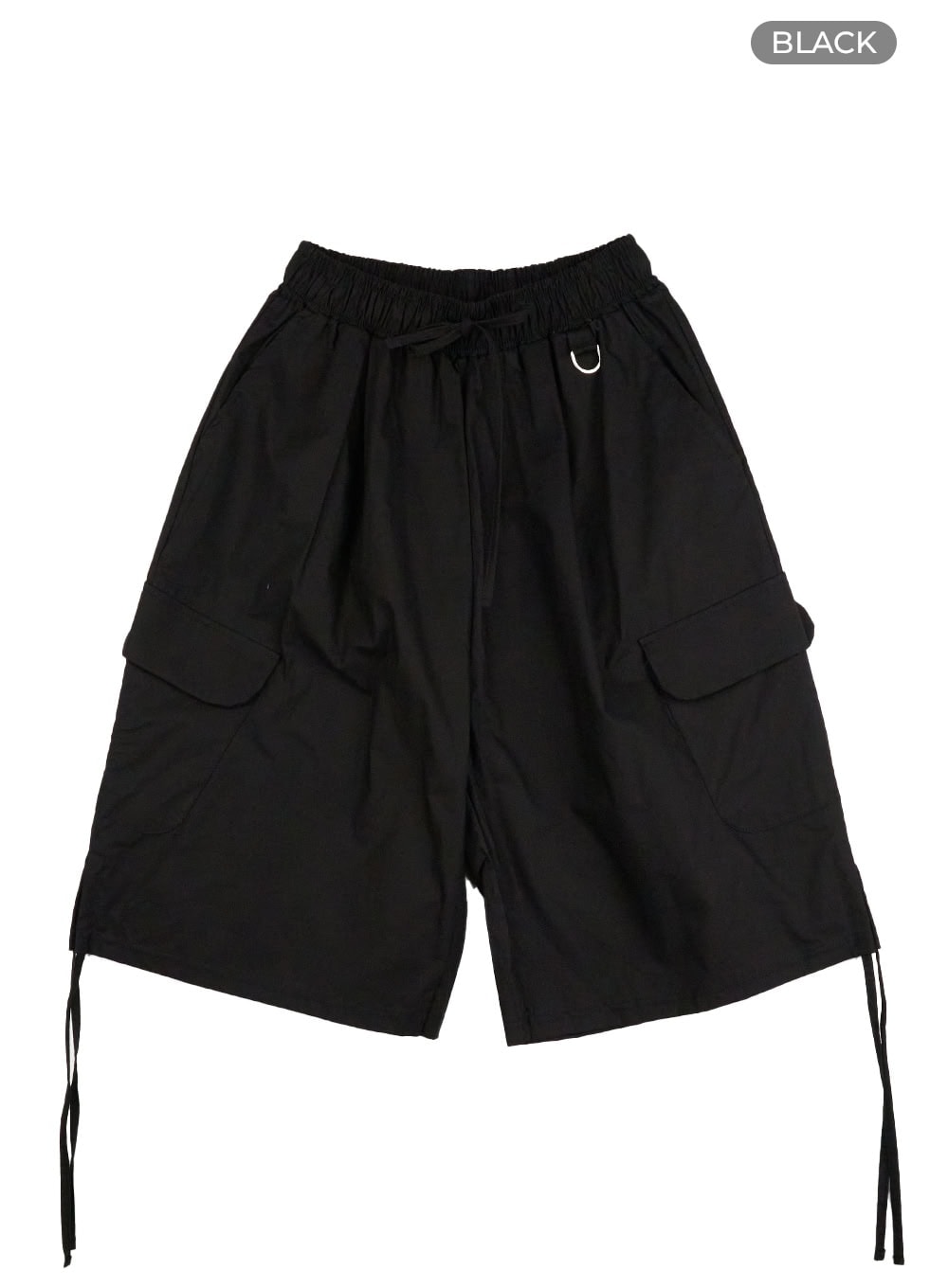 polyester-cargo-long-shorts-il409 / Black