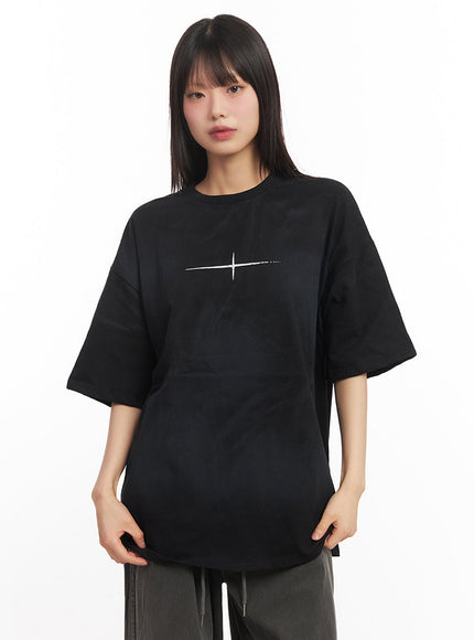 Spray-Dye Graphic Oversize T-Shirt IY502