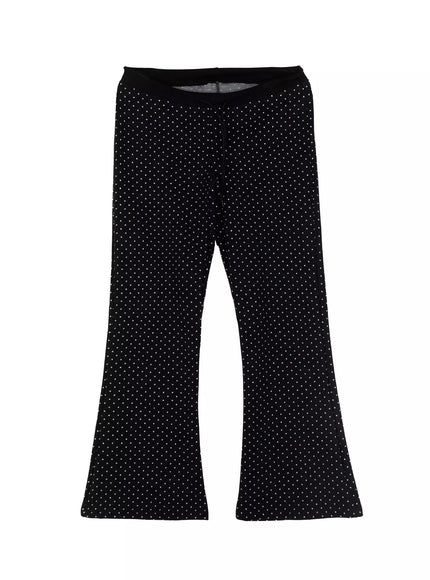 polka-dot-bootcut-flare-pants-in514 / Black