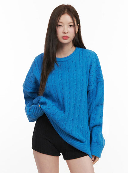 Cable Knit Oversized Sweater IF505