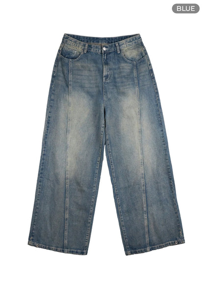 mens-wide-fit-denim-pants-io417 / Blue