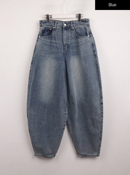 washed-parachute-jeans-ij410 / Blue