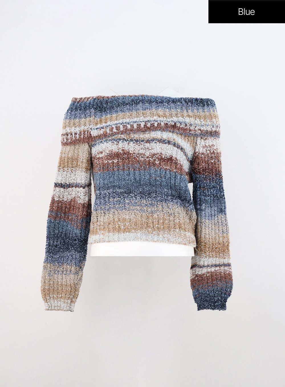multi-off-shoulder-knit-top-in310 / Blue