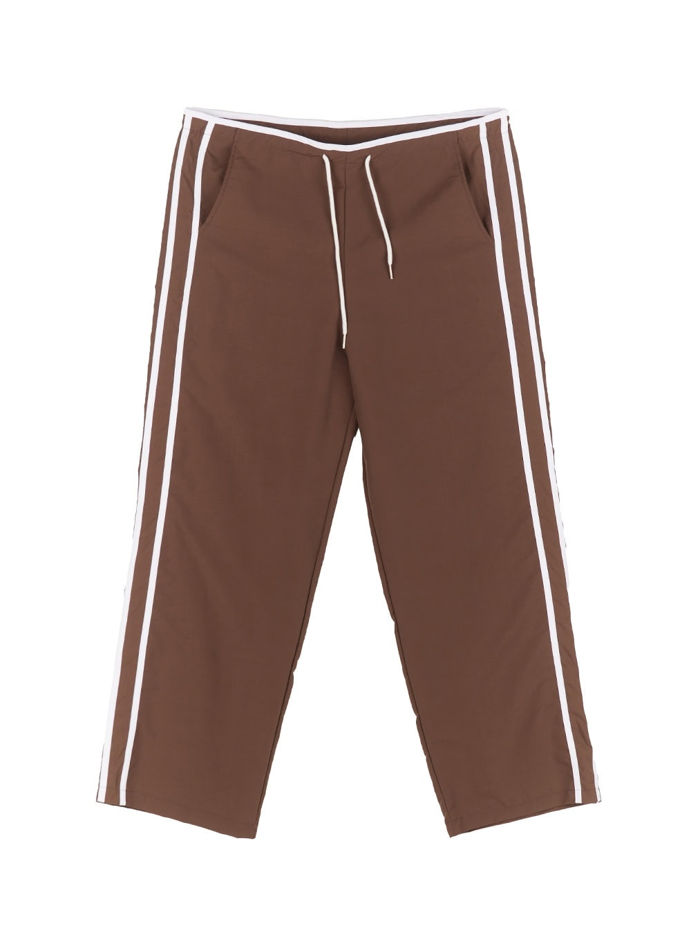 striped-nylon-track-pants-ia507 / Brown