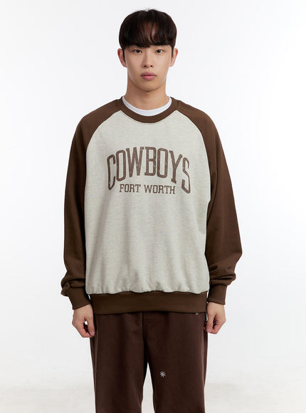Men's Graphic Long Sleeve Raglan Sweatshirt IA504